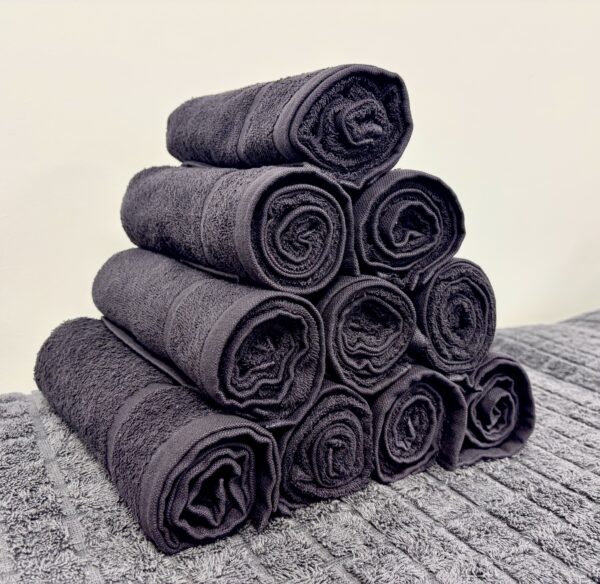 Hair Towel 50 x 85cm, BLACK, VAT Dyed - Image 3